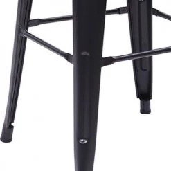 Mathi Design Chaises Et Tabourets De Bar 2 Chaises De Bar En Acier Gris Et Bois Foncé -Bancs Soldes 2 chaises de bar en acier gris et bois fonce 2