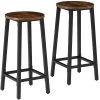 Tectake Chaises Et Tabourets De Bar 2 Tabourets De Bar Corby Effet Bois Foncé Industriel -Bancs Soldes 2 tabourets de bar corby effet bois fonce industriel