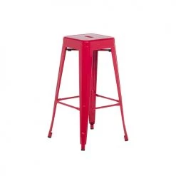 Beliani Chaises Et Tabourets De Bar 2 Tabourets De Bar Rouge De 76 Cm -Bancs Soldes 2 tabourets de bar rouge de 76 cm 2