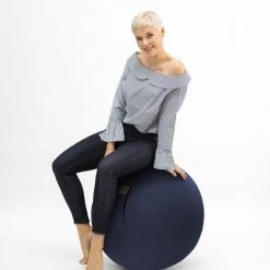 Sitting Point Chaises De Bureau Balle D'assise Aspect Feutrine Marine Avec Poignée Polyester D65 -Bancs Soldes balle d assise aspect feutrine marine avec poignee polyester d65 2