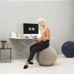 Sitting Point Chaises De Bureau Balle D'assise Aspect Feutrine Marine Avec Poignée Polyester D65 -Bancs Soldes balle d assise aspect feutrine marine avec poignee polyester d65 3