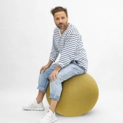 Sitting Point Chaises De Bureau Balle D'assise Aspect Feutrine Moutarde Avec Poignée Polyester D65 -Bancs Soldes balle d assise aspect feutrine moutarde avec poignee polyester d65 3