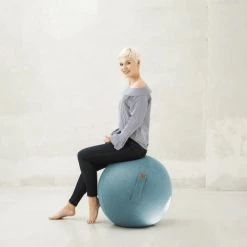 Sitting Point Chaises De Bureau Balle D'assise Aspect Feutrine Turquoise Avec Poignée Polyester D65 -Bancs Soldes balle d assise aspect feutrine turquoise avec poignee polyester d65 2