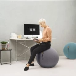 Sitting Point Chaises De Bureau Balle D'assise Aspect Feutrine Turquoise Avec Poignée Polyester D65 -Bancs Soldes balle d assise aspect feutrine turquoise avec poignee polyester d65 3