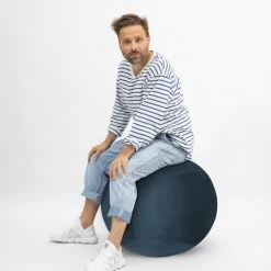 Sitting Point Chaises De Bureau Balle D'assise Avec Poignée Bleu Pétrole Velours D65 -Bancs Soldes balle d assise avec poignee bleu petrole velours d65 3