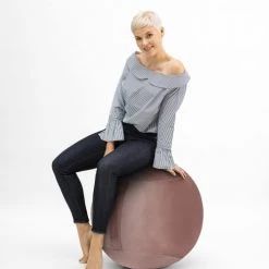 Sitting Point Chaises De Bureau Balle D'assise Avec Poignée Vieux Rose Velours D65 -Bancs Soldes balle d assise avec poignee vieux rose velours d65 3