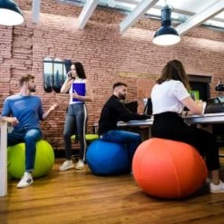 Jumbo Bag Chaises De Bureau Balle D'assise Gonflable 65cm Enveloppe Tissu Mesh Bleu Ciel -Bancs Soldes balle d assise gonflable 65cm enveloppe tissu mesh bleu ciel 4