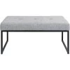 Kare Design Bancs Banc 1 Place En Tissu Gris Clair Et Acier -Bancs Soldes banc 1 place en tissu gris clair et acier