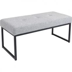 Kare Design Bancs Banc 1 Place En Tissu Gris Clair Et Acier -Bancs Soldes banc 1 place en tissu gris clair et acier 2