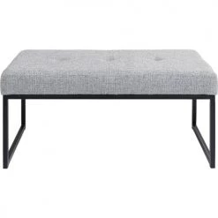 Kare Design Bancs Banc 1 Place En Tissu Gris Clair Et Acier