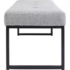 Kare Design Bancs Banc 1 Place En Tissu Gris Clair Et Acier -Bancs Soldes banc 1 place en tissu gris clair et acier 3