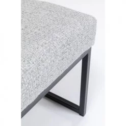 Kare Design Bancs Banc 1 Place En Tissu Gris Clair Et Acier -Bancs Soldes banc 1 place en tissu gris clair et acier 4