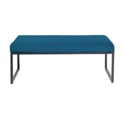 Kare Design Bancs Banc 1 Place En Velours Bleu Et Acier Noir