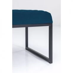 Kare Design Bancs Banc 1 Place En Velours Bleu Et Acier Noir -Bancs Soldes banc 1 place en velours bleu et acier noir 4