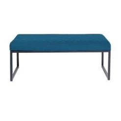 Kare Design Bancs Banc 1 Place En Velours Bleu Et Acier Noir -Bancs Soldes banc 1 place en velours bleu et acier noir 6