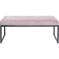 Kare Design Bancs Banc 1 Place En Velours Rose Et Acier Noir