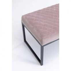 Kare Design Bancs Banc 1 Place En Velours Rose Et Acier Noir -Bancs Soldes banc 1 place en velours rose et acier noir 4