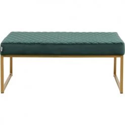 Kare Design Bancs Banc 1 Place En Velours Vert Et Acier Doré
