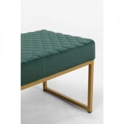 Kare Design Bancs Banc 1 Place En Velours Vert Et Acier Doré -Bancs Soldes banc 1 place en velours vert et acier dore 3