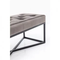 Kare Design Bancs Banc 1 Place Velours Gris Et Acier Noir -Bancs Soldes banc 1 place velours gris et acier noir 2