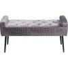 Kare Design Bancs Banc 1 Place Velours Gris Et Acier Noir -Bancs Soldes banc 1 place velours gris et acier noir 7