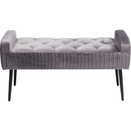 Kare Design Bancs Banc 1 Place Velours Gris Et Acier Noir 3 Kare Design Bancs Banc 1 Place Velours Gris Et Acier Noir