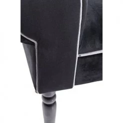 Kare Design Bancs Banc 1 Place Velours Noir Imprimés Fleurs Et Hêtre Massif -Bancs Soldes banc 1 place velours noir imprimes fleurs et hetre massif 4