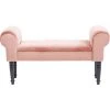 Kare Design Bancs Banc 1 Place Velours Rose Et Bouleau Massif -Bancs Soldes banc 1 place velours rose et bouleau massif