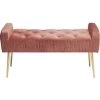 Kare Design Bancs Banc 1 Places Velours Rose Et Acier Doré -Bancs Soldes banc 1 places velours rose et acier dore