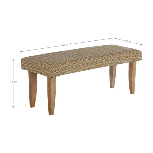 WOMO-DESIGN Bancs Banc, 120x48x40 Cm, Revêtement En Tissu, Or 5 WOMO-DESIGN Bancs Banc, 120x48x40 Cm, Revêtement En Tissu, Or – Image 3
