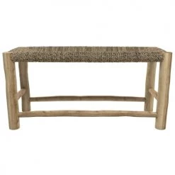 Rendez Vous Déco Bancs Banc 2 Places 90 Cm En Jonc De Mer Et Branche De Teck -Bancs Soldes banc 2 places 90 cm en jonc de mer et branche de teck 2