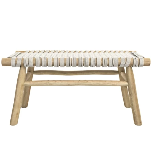 Rendez Vous Déco Bancs Banc 2 Places 90 Cm Tressé En Macramé Et Branche De Teck 7 Rendez Vous Déco Bancs Banc 2 Places 90 Cm Tressé En Macramé Et Branche De Teck – Image 5