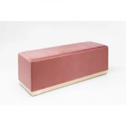 Kare Design Bancs Banc 2 Places Coffre De Rangement Velours Rose Et Acier Doré -Bancs Soldes banc 2 places coffre de rangement velours rose et acier dore 3
