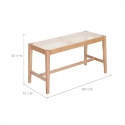 Rendez Vous Déco Bancs Banc 2 Places En Bois De Chêne Massif Et Cannage -Bancs Soldes banc 2 places en bois de chene massif et cannage 3
