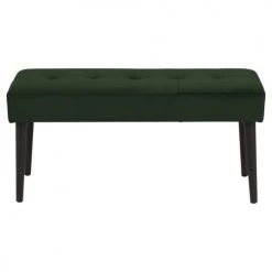 Toilinux Bancs Banc 2 Places En Métal Et Tissus Effet Velours Vert -Bancs Soldes banc 2 places en metal et tissus effet velours vert 6