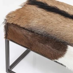 Kare Design Bancs Banc 2 Places En Peau De Chèvre Et Acier -Bancs Soldes banc 2 places en peau de chevre et acier 3