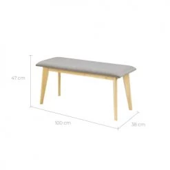 Rendez Vous Déco Bancs Banc 2 Places En Tissu Gris Clair Et Pieds En Hévéa Massif -Bancs Soldes banc 2 places en tissu gris clair et pieds en hevea massif 2
