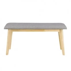Rendez Vous Déco Bancs Banc 2 Places En Tissu Gris Clair Et Pieds En Hévéa Massif -Bancs Soldes banc 2 places en tissu gris clair et pieds en hevea massif 4