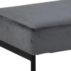 Toilinux Bancs Banc 2 Places En Tissus Effet Velours Et Métal Gris -Bancs Soldes banc 2 places en tissus effet velours et metal gris 2