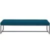 Kare Design Bancs Banc 2 Places En Velours Bleu Et Acier Noir -Bancs Soldes banc 2 places en velours bleu et acier noir