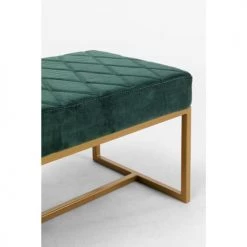 Kare Design Bancs Banc 2 Places En Velours Vert Et Acier Doré -Bancs Soldes banc 2 places en velours vert et acier dore 3