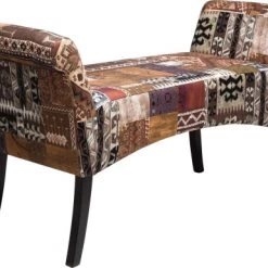 Kare Design Bancs Banc 2 Places Patchwork Marron Et Hêtre Massif -Bancs Soldes banc 2 places patchwork marron et hetre massif 2