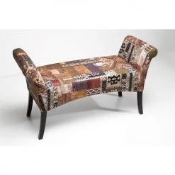 Kare Design Bancs Banc 2 Places Patchwork Marron Et Hêtre Massif -Bancs Soldes banc 2 places patchwork marron et hetre massif 4