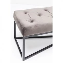 Kare Design Bancs Banc 2 Places Velours Gris Et Acier Noir -Bancs Soldes banc 2 places velours gris et acier noir 3
