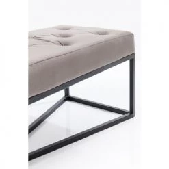 Kare Design Bancs Banc 2 Places Velours Gris Et Acier Noir -Bancs Soldes banc 2 places velours gris et acier noir 4