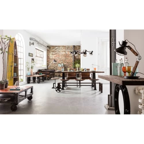 Kare Design Bancs Banc 3 Places En Fer Et Cuir 4 Kare Design Bancs Banc 3 Places En Fer Et Cuir – Image 2