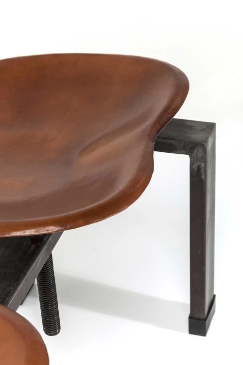 Kare Design Bancs Banc 3 Places En Fer Et Cuir 6 Kare Design Bancs Banc 3 Places En Fer Et Cuir – Image 4