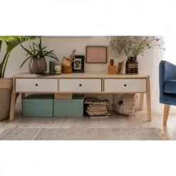 Vox Bancs Banc 3 Tiroirs Blanc -Bancs Soldes banc 3 tiroirs blanc 2