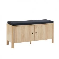 Baita Bancs Banc à Chaussures Effet Chêne Et Gris 100cm Bois Et Gris -Bancs Soldes banc a chaussures effet chene et gris 100cm bois et gris 2