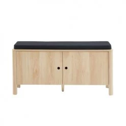 Baita Bancs Banc à Chaussures Effet Chêne Et Gris 100cm Bois Et Gris -Bancs Soldes banc a chaussures effet chene et gris 100cm bois et gris 3